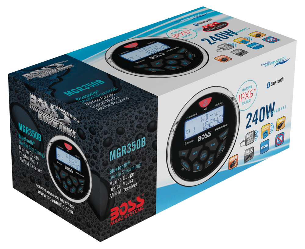 Boss Marine Multimedia Radio Receiver MGR350B mit BT Boot günstig kaufen