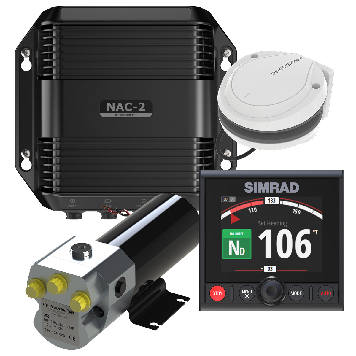 Simrad NAC-2 Autopilot Komplett Set Hydraulik mit AP44 - 0,8l/min Pumpe