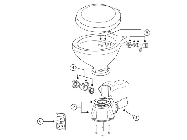 Albin marine Ersatzteile einzeln Bordtoilette komfort elektr.