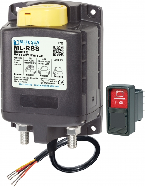 Blue Sea BS 7700 ML RBS Batteriefernschalter mit manueller Steuerung 12VDC, 500A