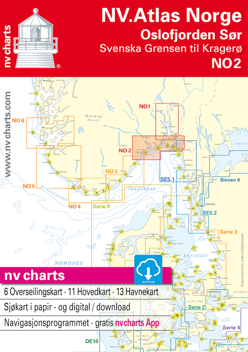 NV NO 2 NV.Atlas Norge Oslofjord Sør - Svenska Grensen til Kragerø
