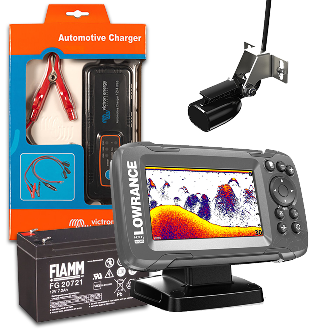 Lowrance Hook2-4x Echolot Fishfinder Action Pack