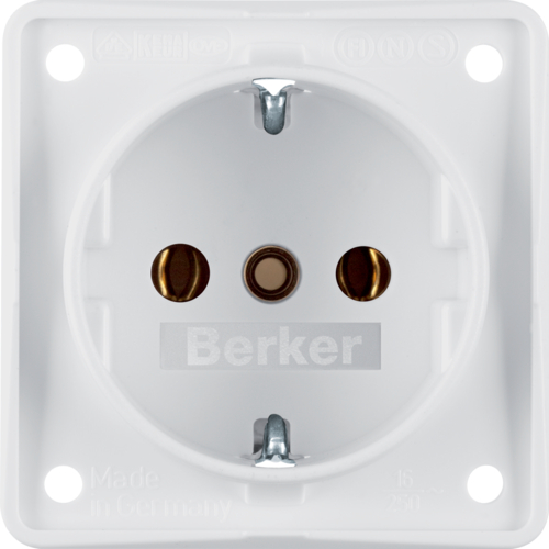 Berker Schuko Steckdose Integro Design Flow polarweiß