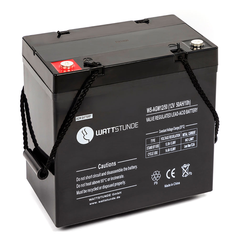 Wattstunde AGM12-50 Akku 12V VRLA AGM Batterie 50Ah C20