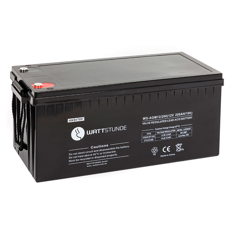 Wattstunde AGM12-200 Akku 12V VRLA AGM Batterie 200Ah C10
