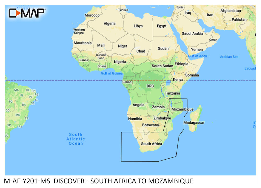 C-MAP DISCOVER:  M-AF-Y201-MS  South Africa to Mozambique