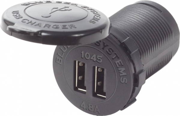 Blue Sea BS 1045 2-fach USB Einbausteckdose 12/24V, 4,8A