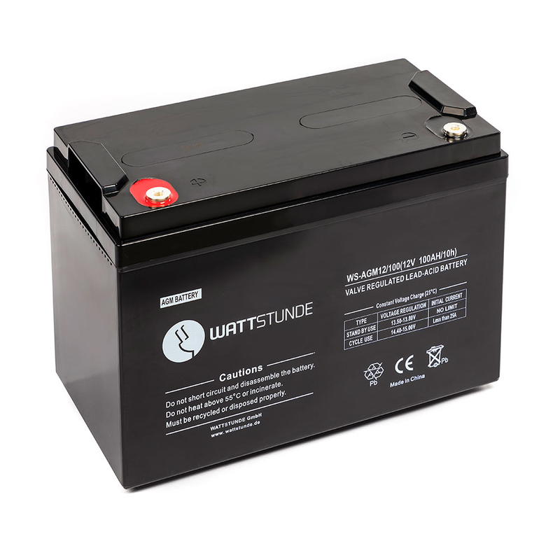 Wattstunde AGM12-100 Akku 12V VRLA AGM Batterie 100Ah C20
