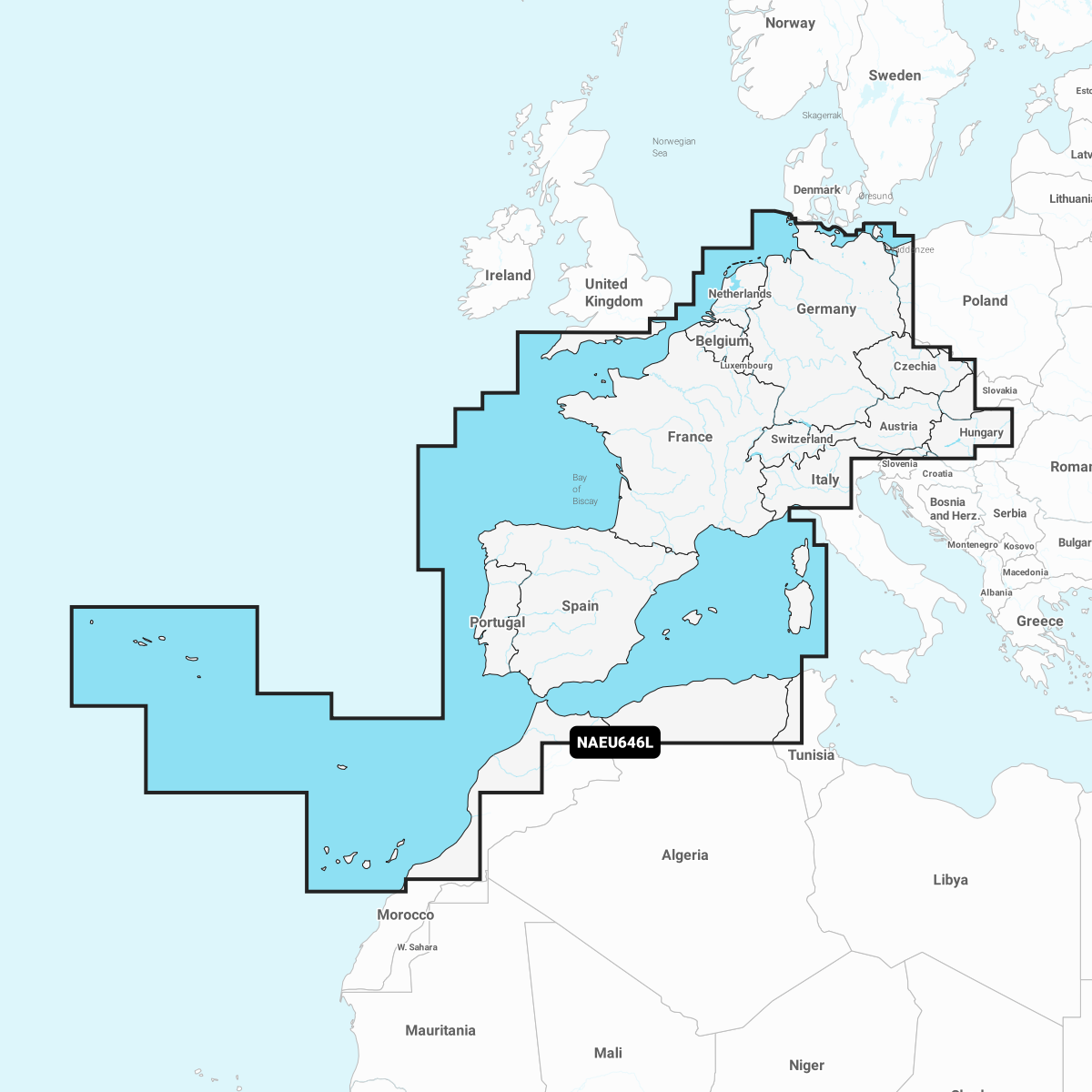 Navionics+ Seekarte Europe Central & West (NAEU646L)