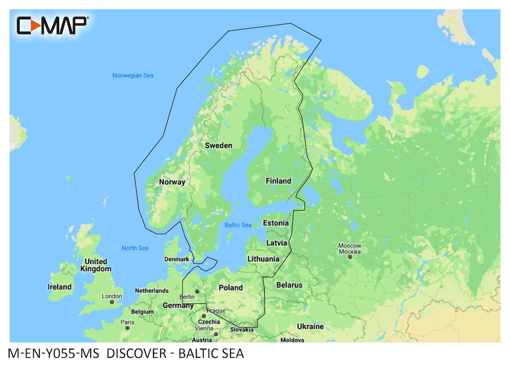 C-MAP DISCOVER:  M-EN-Y055-MS  Baltic Sea