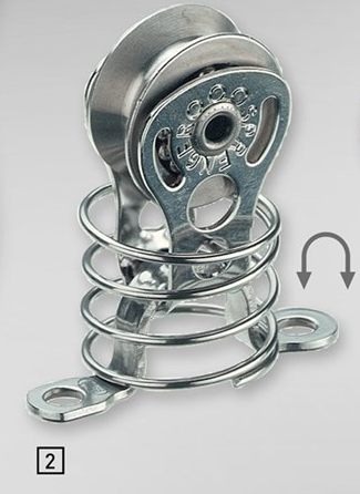 Sprenger 4mm Kugellager Micro XS Drahtblock einfach mit durchgehendem Bügel, Fenderöse und Feder
