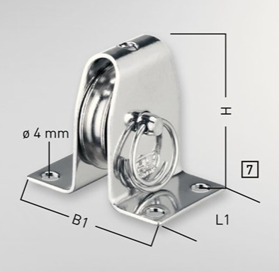 Sprenger 4mm Gleitlager Stehblock, Rolle demontierbar