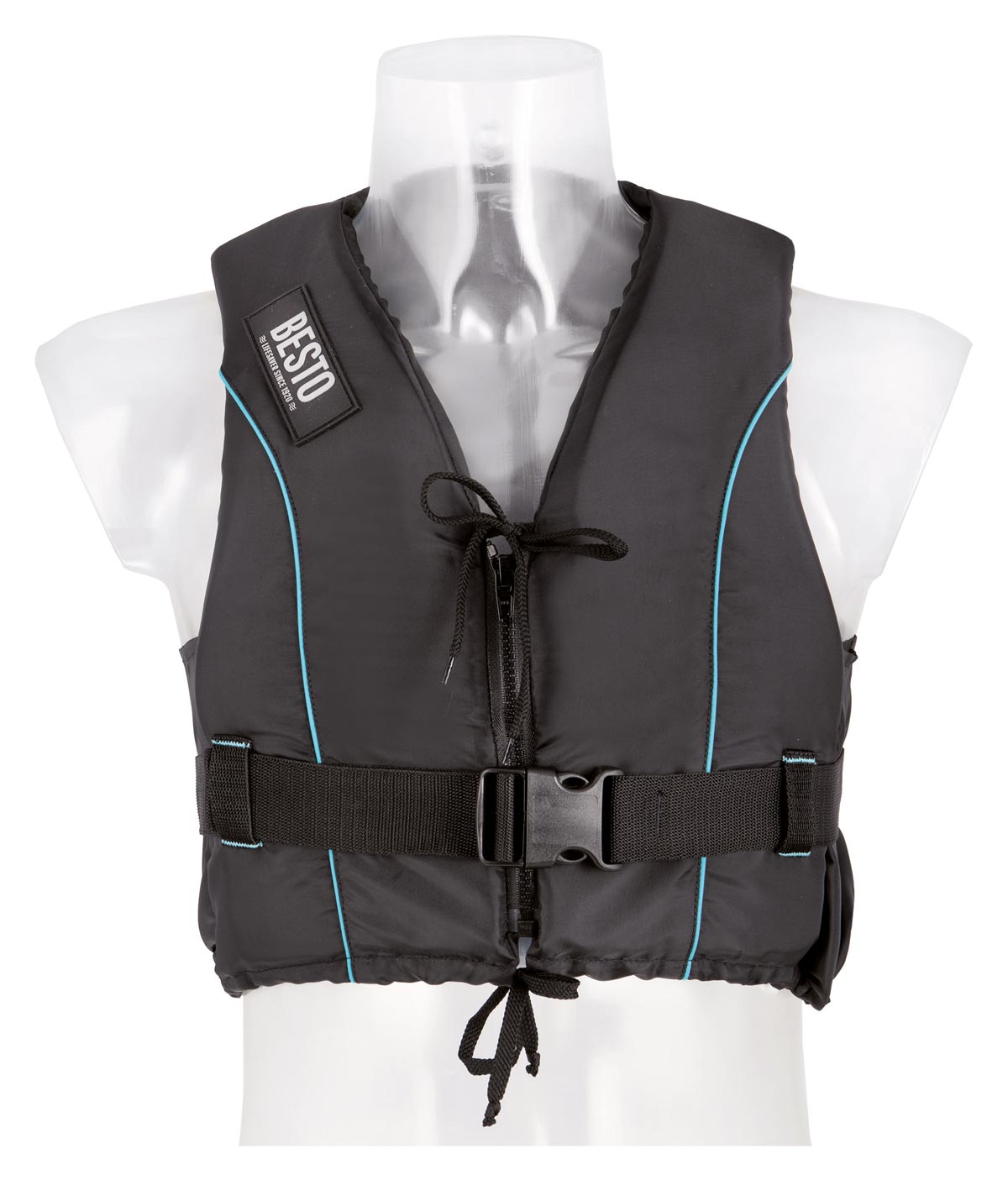 Besto Dinghy Zipper 50N Auftriebsweste schwarz/aqua