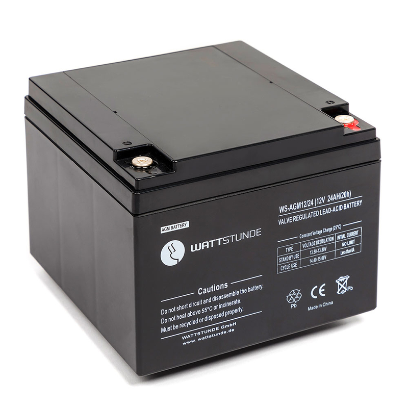 Wattstunde AGM12-24 Akku 12V VRLA AGM Batterie 24Ah C20