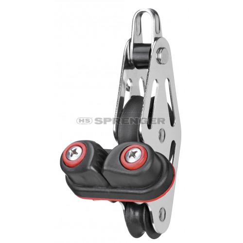 Sprenger 6-8mm Gleitlager Niederholer doppelt (Violine) mit Schotklemme HT 08 und Bügel