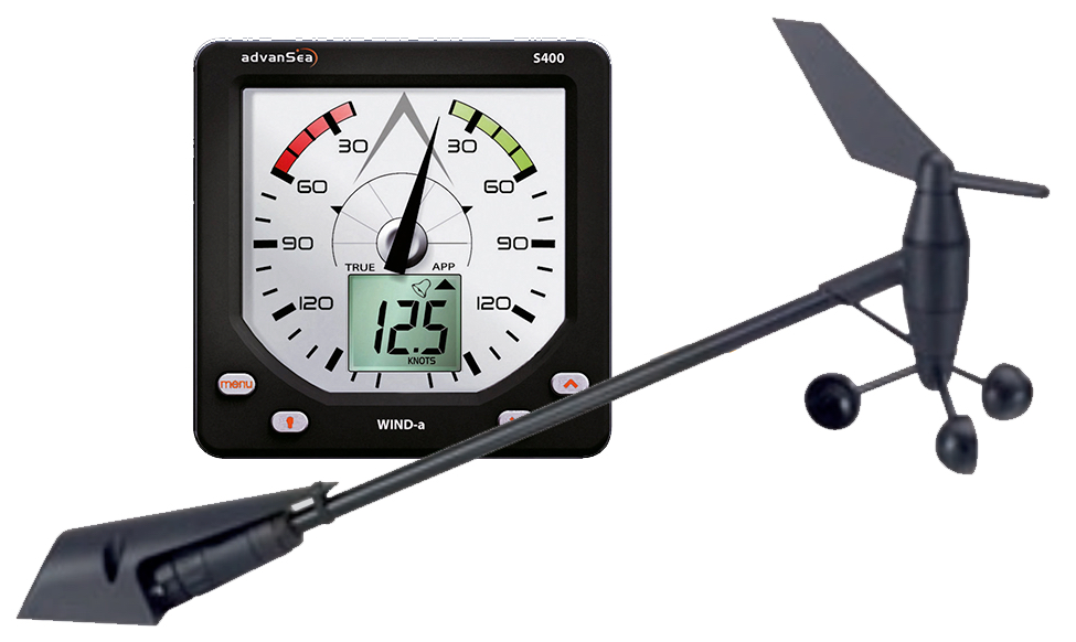 AdvanSea S400-a WIND analog Display mit Masttopeinheit und Kabel