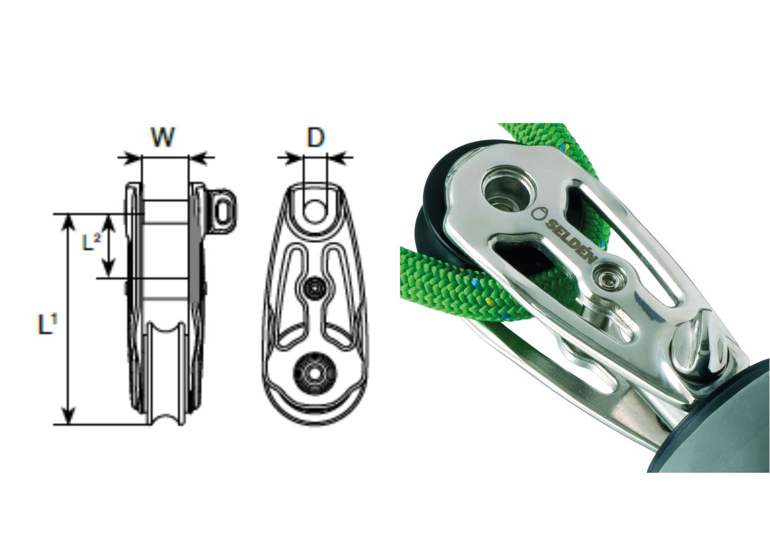 Seldén Code-Zero Block für max. 12mm Tauwerk
