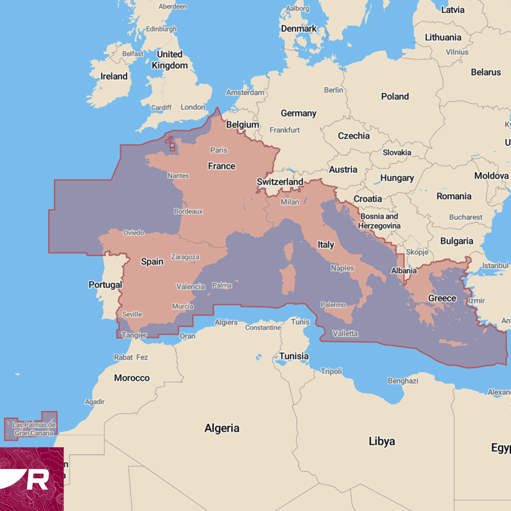 Raymarine Lighthouse Seekarte Südeuropa Mittelmeer auf microSD
