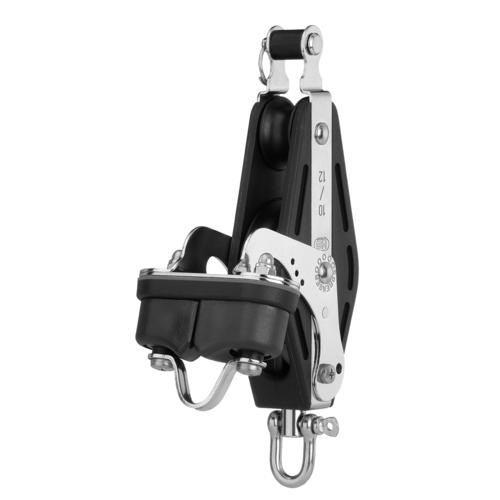 Sprenger 12mm S-Block Gleitlager Großschotblock, 2 Rollen, Violinblock mit Hundsfott und Wirbel