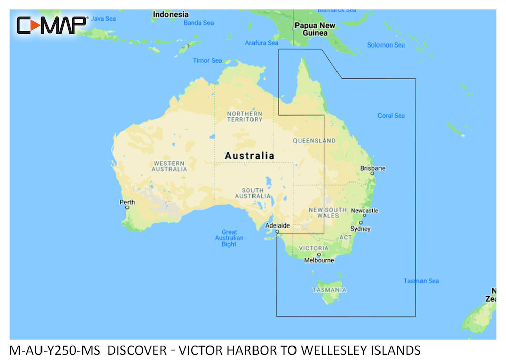 C-MAP DISCOVER:  M-AU-Y250-MS  Victor Harbor to Wellesley Islands