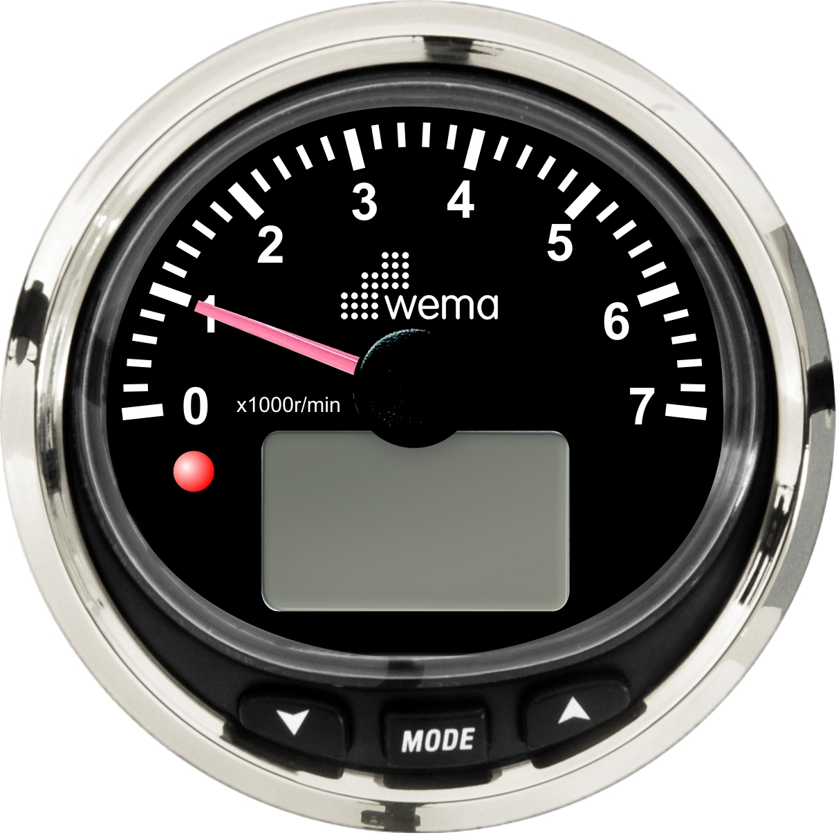 Wema NMEA2000 Drehzahlmesser -7000U/min Silver-Line schwarz