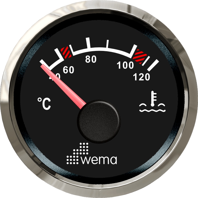 Wema NMEA2000 Tankanzeige Wassertemperatur Silver-Line schwarz