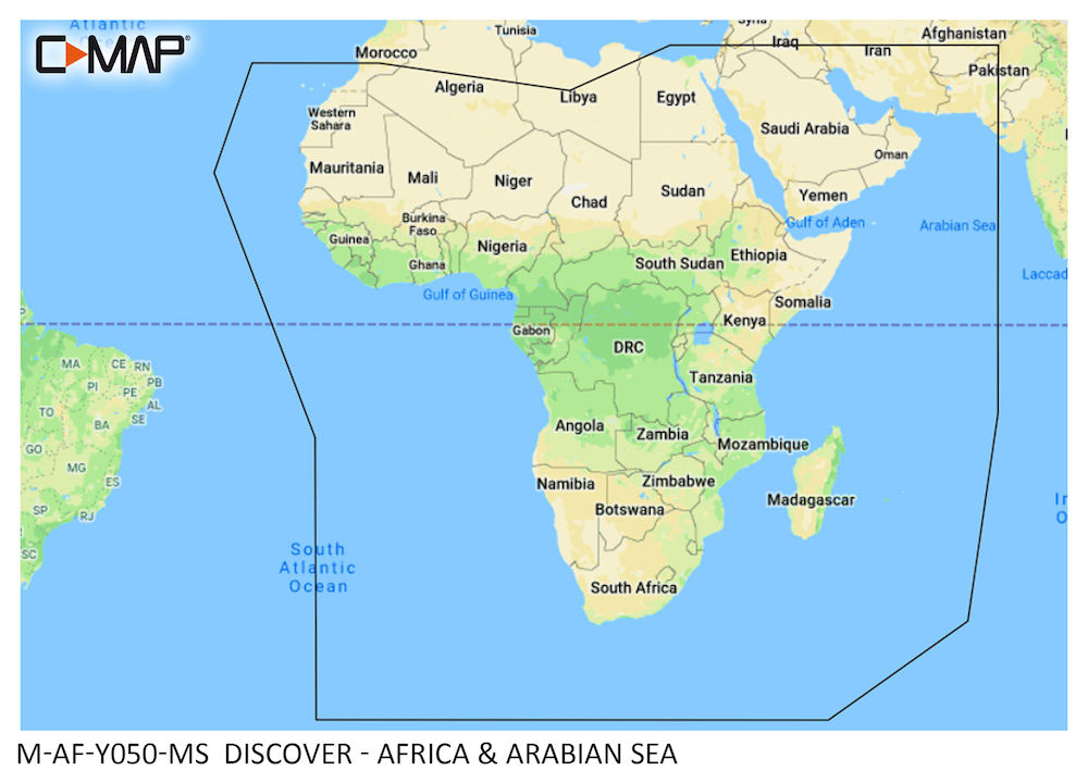 C-MAP DISCOVER:  M-AF-Y050-MS  Africa & Arabian Sea