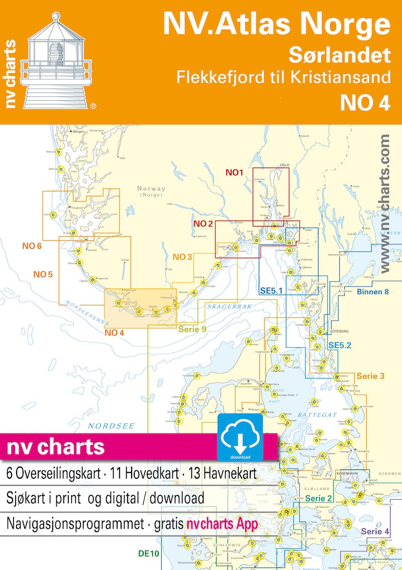 NV NO 4 NV.Atlas Norge Sørlandet Vest - Flekkefjord til Kristiansand