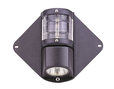 allpa-combinatie-topp-deckscheinwerfer-masthalterung-12v-10w-225-schwarz-kunststoff-gehause-mit-klare-linseen-leuchtmittel-soffittenbirne-topplaterne-mr16a-deklicht-fur-boote-bis-12m