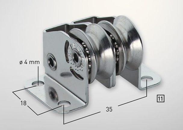 Sprenger 4mm Kugellager Micro XS Stehblock für Draht doppelt