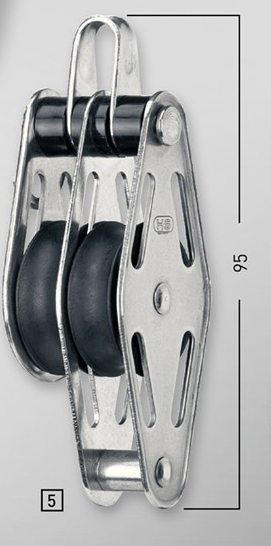 Sprenger 8mm Gleitlagerblock doppelt mit Bügel und Hundsfott