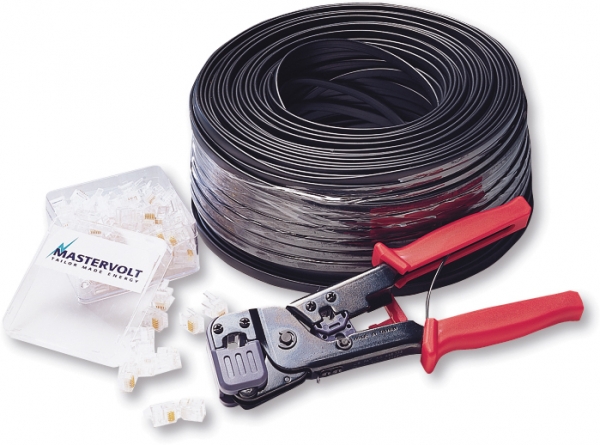 MASTERVOLT Komplettes Set: 100 Meter Kabel, Zange + RJ12 Stecker
