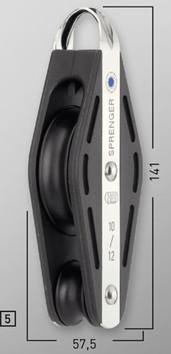Sprenger 12mm S-Block Nadellager Violinblock, 2 Rollen mit Bügel