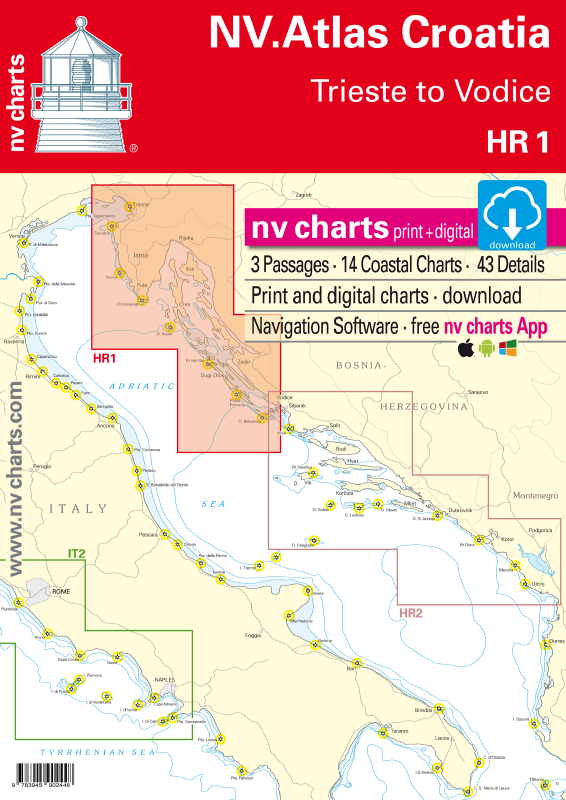 NV Croatia HR1 Seekarte - Trieste to Vodice