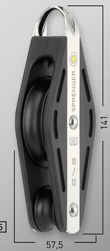 Sprenger 12mm S-Block Gleitlager Violinblock, 2 Rollen und Bügel