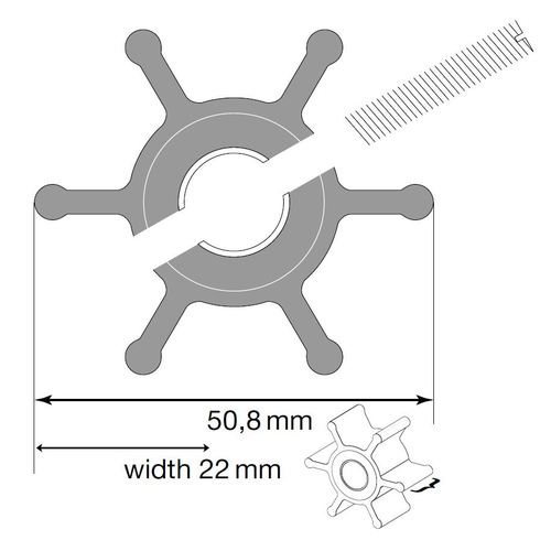 Johnson Impeller für F4 Pumpe, MC97 aus EPDM 