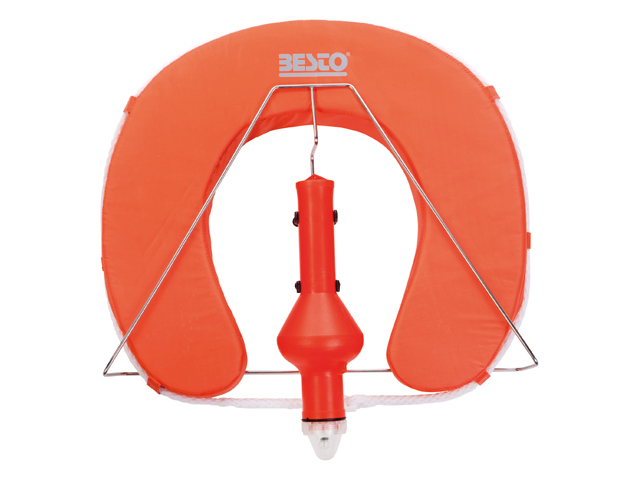 Besto Hufeisen Rettungsring und Halter und Festlicht orange