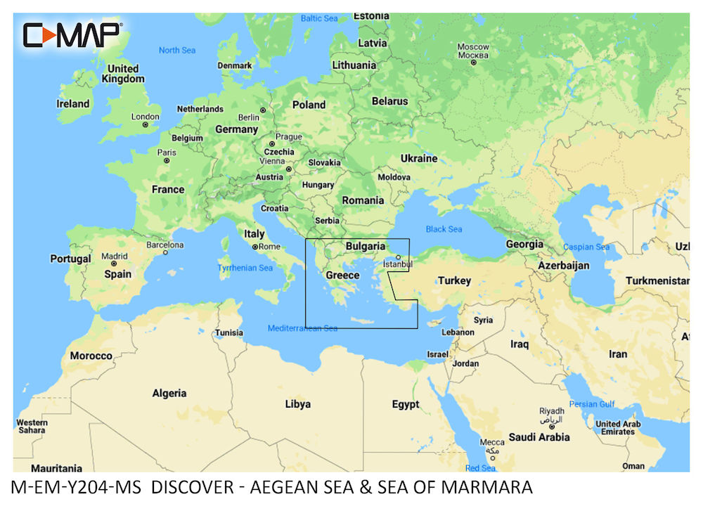 C-MAP DISCOVER:  M-EM-Y204-MS   Aegean Sea & Sea of Marmara