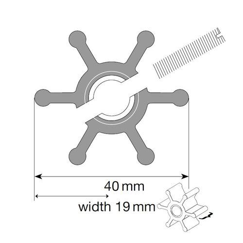 Johnson Impeller für F35 Pumpe, MC97/EPDM, Welle 12mm