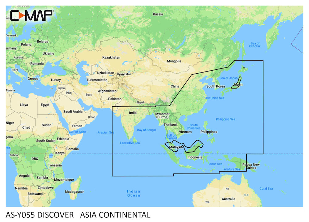 C-MAP DISCOVER:  M-AS-Y055-MS  Asia Continental