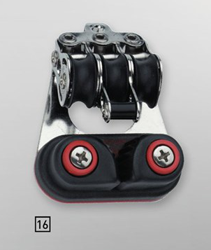 Sprenger 6mm Micro XS Block dreifach mit Hundsfott, Schotklemme und Bügel