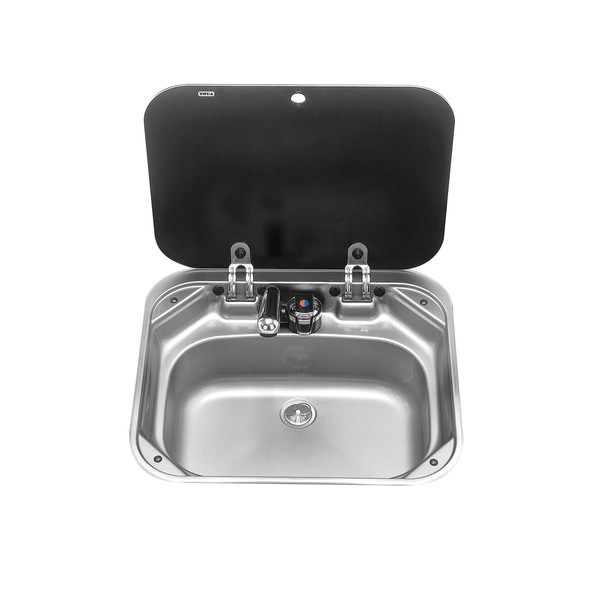 Dometic Spülbecken eckig mit Glasabdeckung VA8005