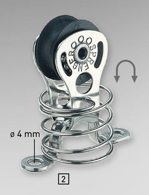 Sprenger 6mm Micro XS Block einfach mit durchgehendem Bügel und montierter Fenderöse und Feder