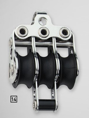 Sprenger 6mm Micro XS Block dreifach mit Hundsfott und Bügel