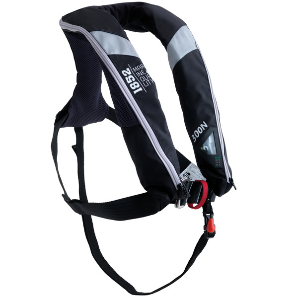 1852 Automatik-Rettungsweste Aero Plus 300N mit Harness schwarz
