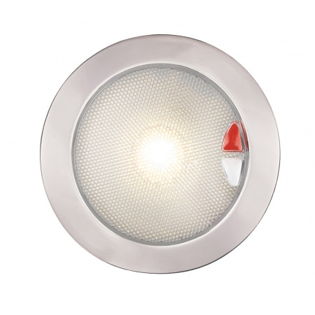 HELLA - EuroLED 150 Deckenstrahler Edelstahlgehäuse warmweiß/rotes Licht
