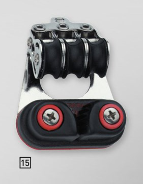 Sprenger 6mm Micro XS Block dreifach mit Schotklemme und Bügel
