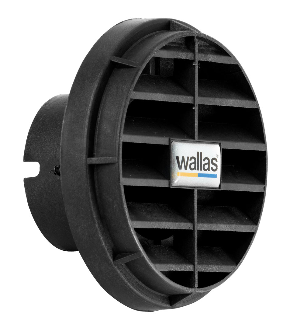 Wallas Ausströmer 75mm schwarz