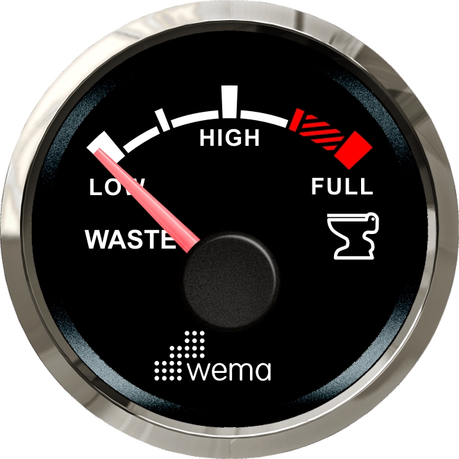 Wema NMEA2000 Tankanzeige Schmutzwasser Silver-Line schwarz