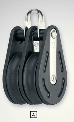 Sprenger 14mm Gleitlager doppelt mit Bügel, Aluminium-Seilrolle